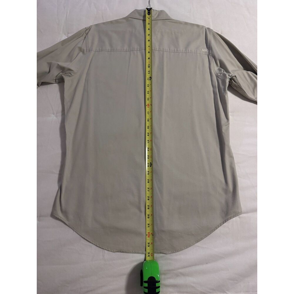 Mens Medium Mountain Khaki Tan Long Sleeve Utility Work Shirt 100% Cotton VGUC - Picture 9 of 10